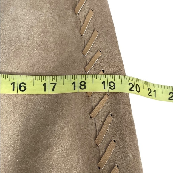 VTG for joseph tan 100 suede midi skirt size 28 boho - Picture 10 of 11